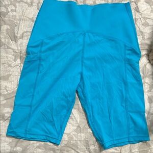Women's Blue High-Waisted biker shorts